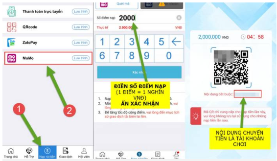 Cách nạp tiền bằng ứng dụng ví điện tử Momo